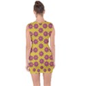 Fantasy Fauna Floral In Sweet Yellow Lace Up Front Bodycon Dress View2