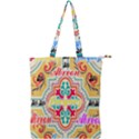 Floral Double Zip Up Tote Bag View1