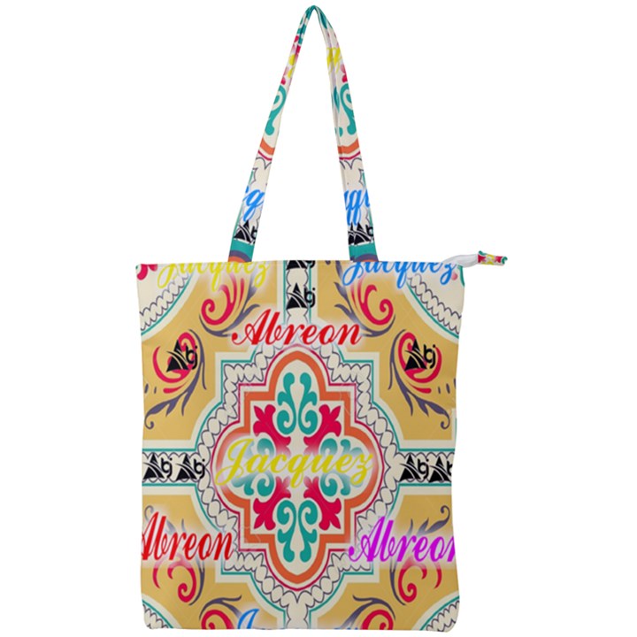 Floral Double Zip Up Tote Bag