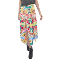 Floral Velour Split Maxi Skirt