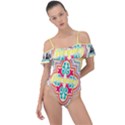 Floral Frill Detail One Piece Swimsuit View1