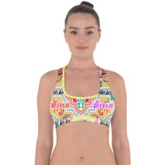 Floral Cross Back Hipster Bikini Top 