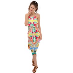 Floral Waist Tie Cover Up Chiffon Dress