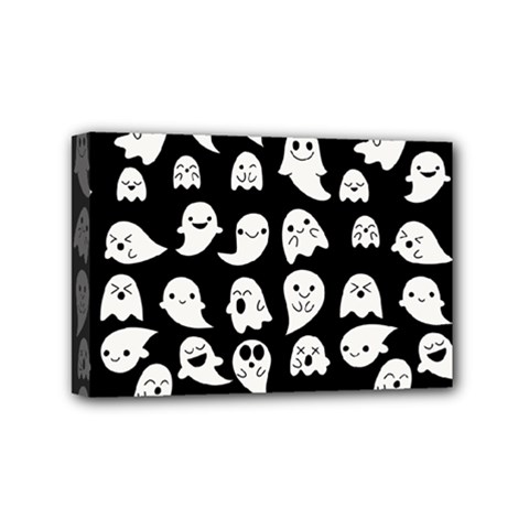 Cute Kawaii Ghost Pattern Mini Canvas 6  X 4  (stretched) by Valentinaart