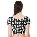 Cute Kawaii Ghost pattern Short Sleeve Crop Top View2