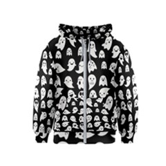 Cute Kawaii Ghost Pattern Kids  Zipper Hoodie by Valentinaart