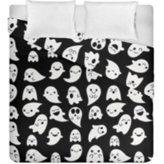 Cute Kawaii Ghost Pattern Duvet Cover Double Side (king Size) by Valentinaart