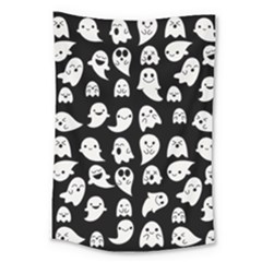 Cute Kawaii Ghost Pattern Large Tapestry