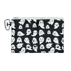 Cute Kawaii Ghost Pattern Canvas Cosmetic Bag (large) by Valentinaart