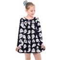 Cute Kawaii Ghost pattern Kids  Long Sleeve Dress View1