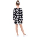 Cute Kawaii Ghost pattern Kids  Long Sleeve Dress View2