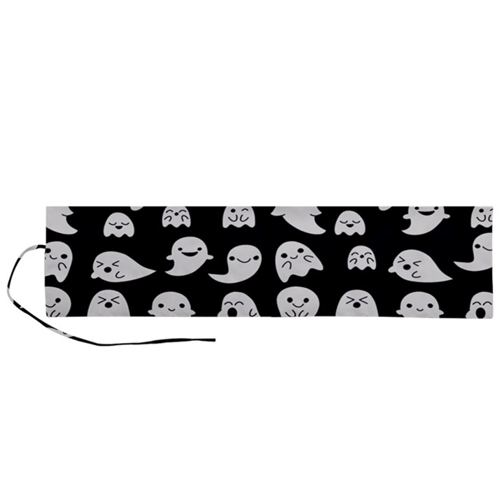 Cute Kawaii Ghost pattern Roll Up Canvas Pencil Holder (L)