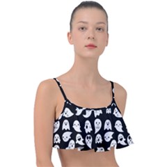 Cute Kawaii Ghost Pattern Frill Bikini Top