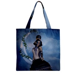 Wonderful Fantasy Women Zipper Grocery Tote Bag by FantasyWorld7