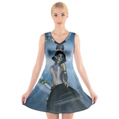 Wonderful Fantasy Women V-neck Sleeveless Dress by FantasyWorld7