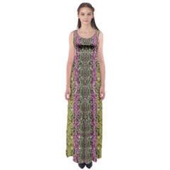 Leaves Contemplative In Pearls Free From Disturbance Empire Waist Maxi Dress by pepitasart