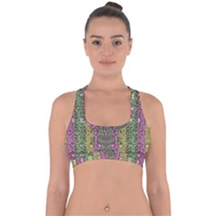 Leaves Contemplative In Pearls Free From Disturbance Cross Back Hipster Bikini Top 