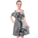 Wonderful Black And White Horse Kids  Cut Out Shoulders Chiffon Dress View1