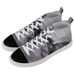 Wonderful Black And White Horse Men s Mid-top Canvas Sneakers by FantasyWorld7