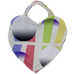 Retro Sphreres And Lines Giant Heart Shaped Tote by snowwhitegirl