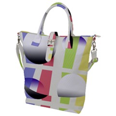 Retro Sphreres And Lines Buckle Top Tote Bag by snowwhitegirl