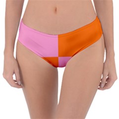 Mod Pink And Orange Squares Reversible Classic Bikini Bottoms by snowwhitegirl