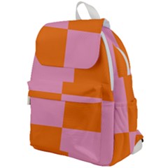 Mod Pink And Orange Squares Top Flap Backpack by snowwhitegirl