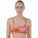 Mod Pink And Orange Squares Line Them Up Sports Bra View1