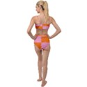 Mod Pink And Orange Squares Tied Up Two Piece Swimsuit View2