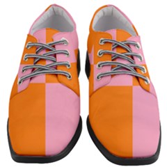 Mod Pink And Orange Squares Women Heeled Oxford Shoes