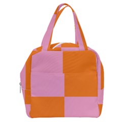 Mod Pink And Orange Squares Boxy Hand Bag