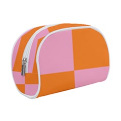 Mod Pink And Orange Squares Makeup Case (small)