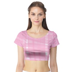 Pink Ribbon Short Sleeve Crop Top by snowwhitegirl