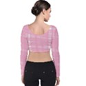 Pink Ribbon Velvet Long Sleeve Crop Top View2