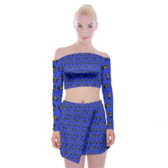 Daisy Royal Blue Off Shoulder Top With Mini Skirt Set by snowwhitegirl