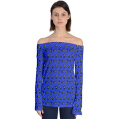 Daisy Royal Blue Off Shoulder Long Sleeve Top by snowwhitegirl