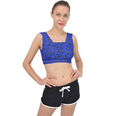 Daisy Royal Blue V-back Sports Bra by snowwhitegirl