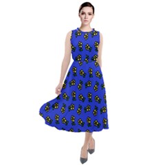 Daisy Royal Blue Round Neck Boho Dress by snowwhitegirl