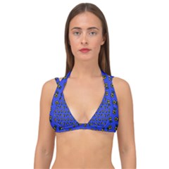 Daisy Royal Blue Double Strap Halter Bikini Top by snowwhitegirl