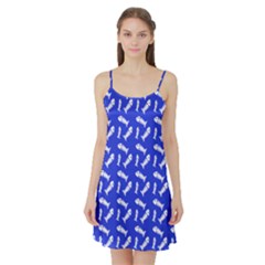 Fish Royal Blue Satin Night Slip by snowwhitegirl