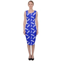 Fish Royal Blue Sleeveless Pencil Dress by snowwhitegirl