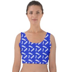 Fish Royal Blue Velvet Crop Top by snowwhitegirl