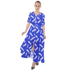 Fish Royal Blue Waist Tie Boho Maxi Dress by snowwhitegirl