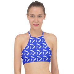 Fish Royal Blue Racer Front Bikini Top