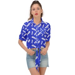 Fish Royal Blue Tie Front Shirt 