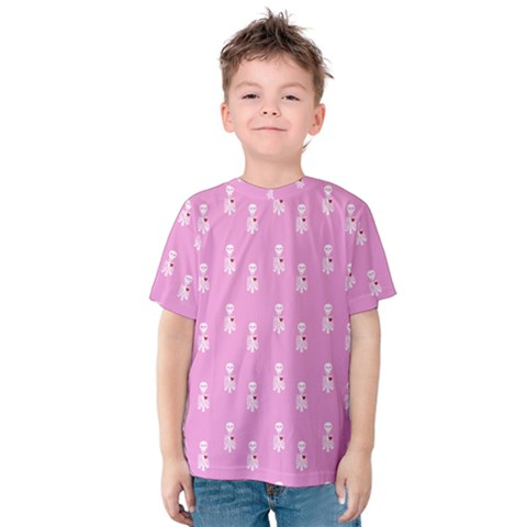 Skeleton Pink Kids  Cotton Tee by snowwhitegirl