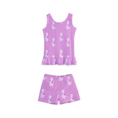 Skeleton Pink Kids  Boyleg Swimsuit by snowwhitegirl