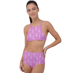 Skeleton Pink High Waist Tankini Set by snowwhitegirl