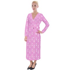 Skeleton Pink Velvet Maxi Wrap Dress by snowwhitegirl