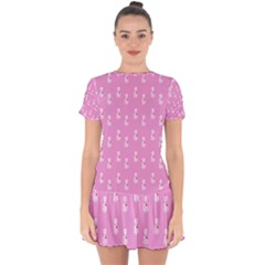 Skeleton Pink Drop Hem Mini Chiffon Dress by snowwhitegirl